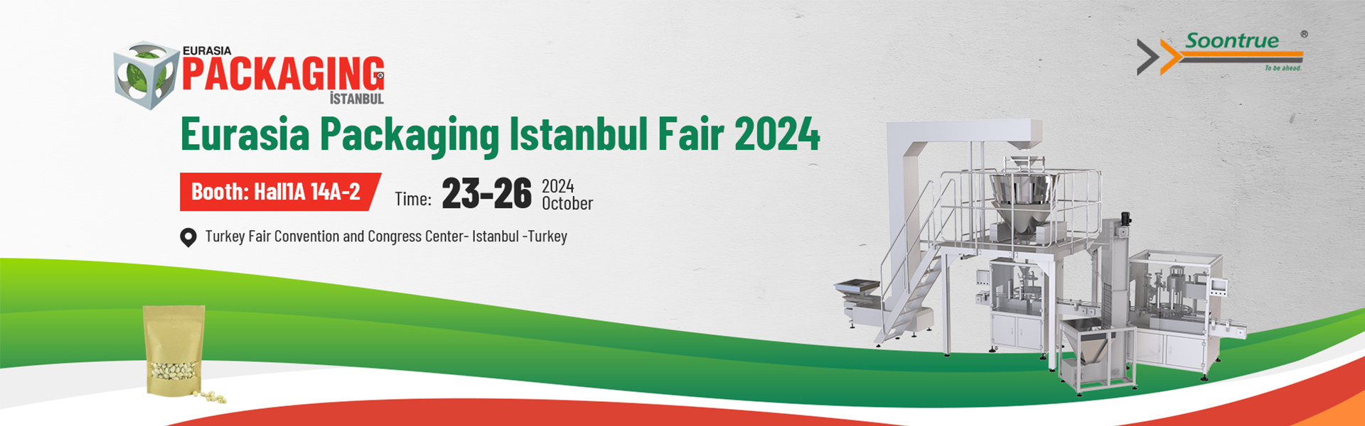 Soontrue Machinery le da la bienvenida a la feria Eurasia Packaging de Estambul