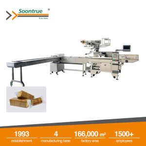 Máquina envasadora de galletas de borde SI-150L con transportador en forma de L